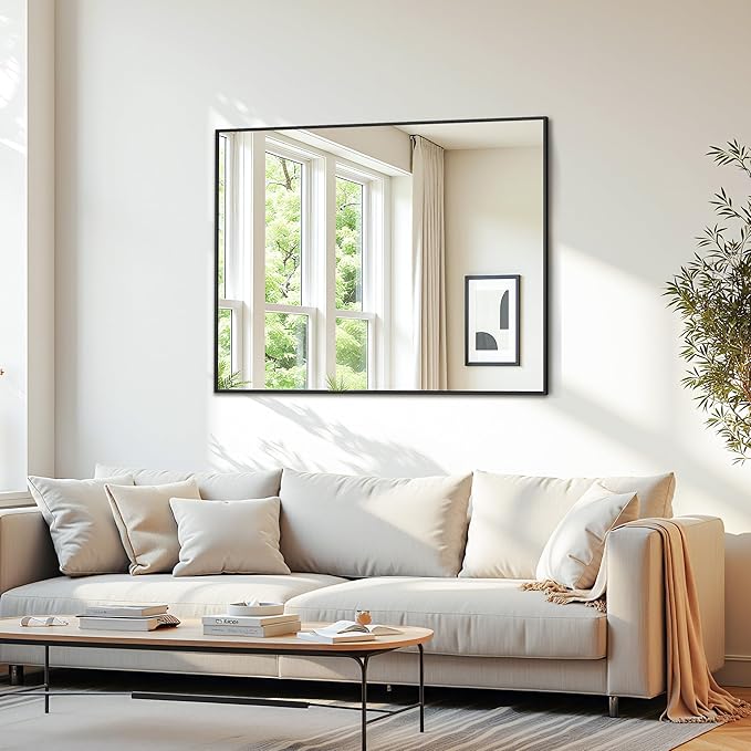 Bathroom Mirror 40" x 30", Large Rectangle Wall Mirror, Entryway Decor - Image 2