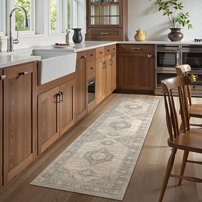 Lahome Oriental Washable Rug Runner, 2x8 Ultra-Thin Hallway Runner Rug - Image 3