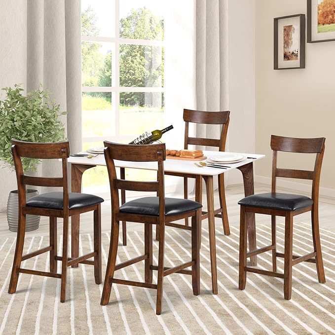 COSTWAY Barstools Set of 4, 25.5-Inch Counter Height Chair - Image 2