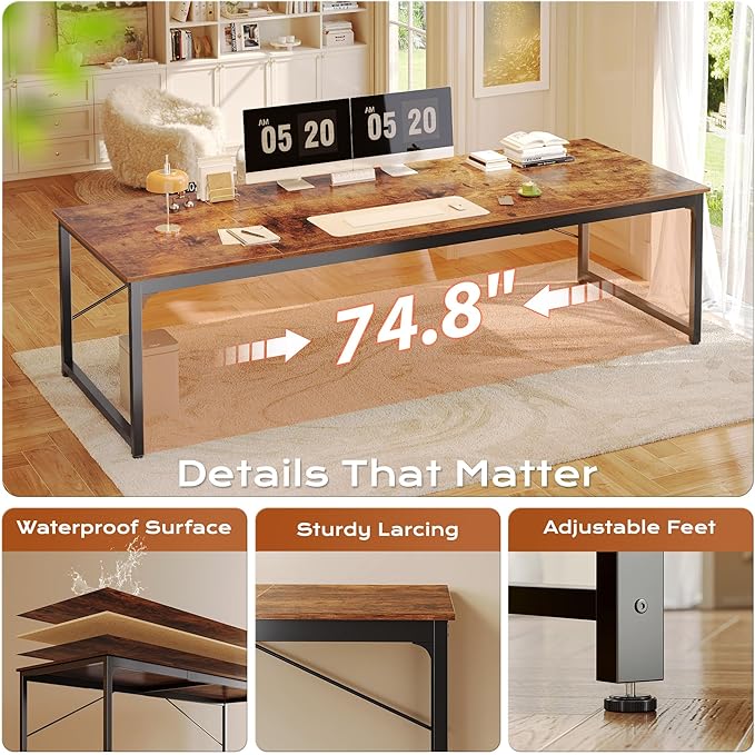 PRAISUN 78.7 X 29.5 Inch Computer Desk - Image 6