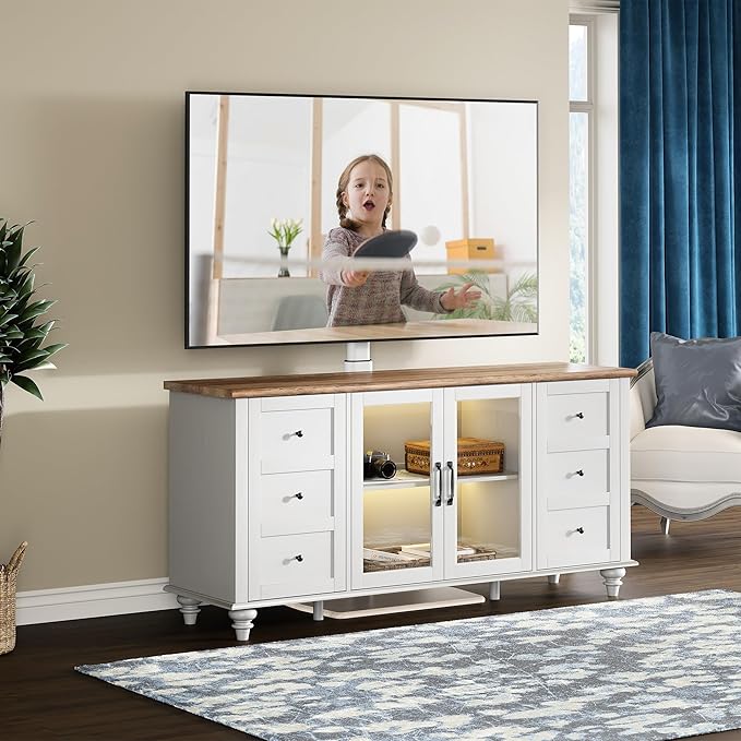 FITUEYES Swivel Floor TV Stand for 32 to 70 Inch TVs Tall Universal TV Stand - Image 6