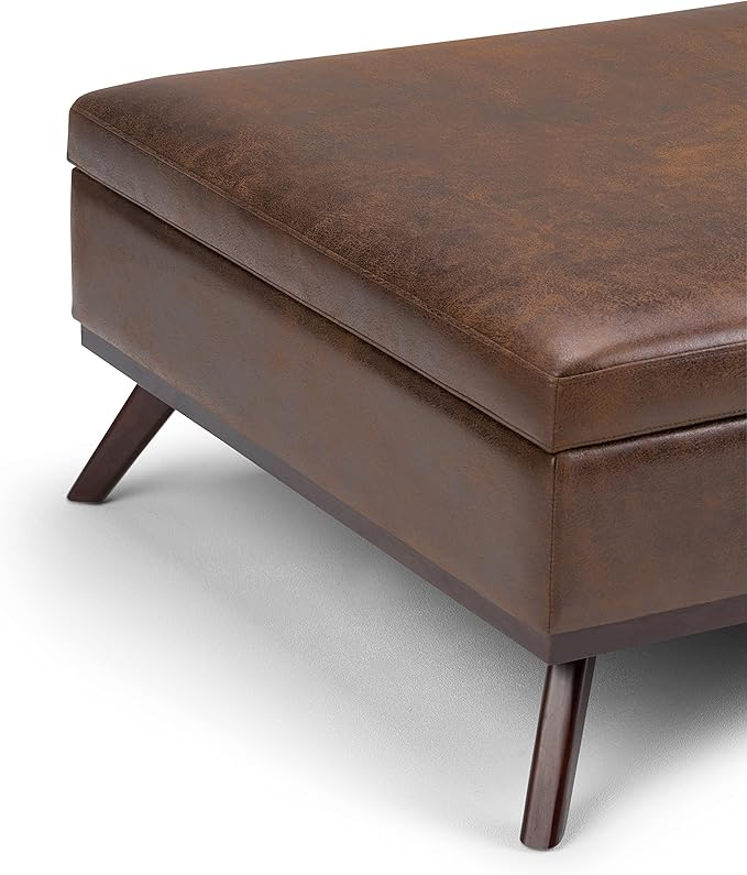 SIMPLIHOME Owen 36 inch Wide Mid Century Modern Square Coffee Table Storage - Image 9