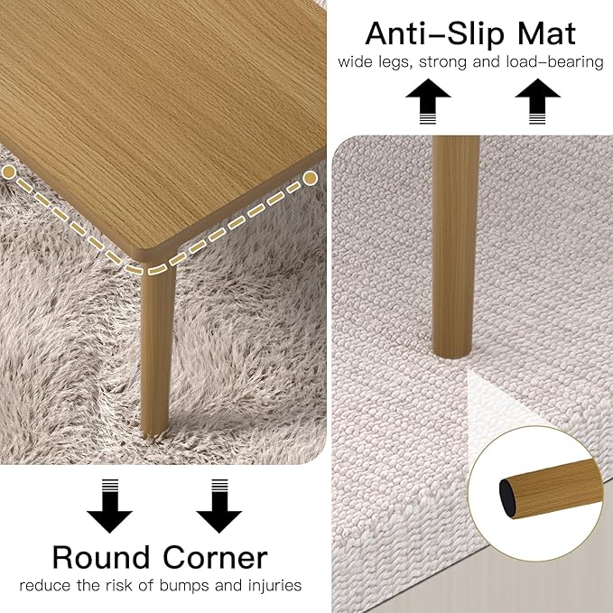 Small Coffee Table for Small Space, Low Table, Floor Table Desk for Sitting on - Image 7