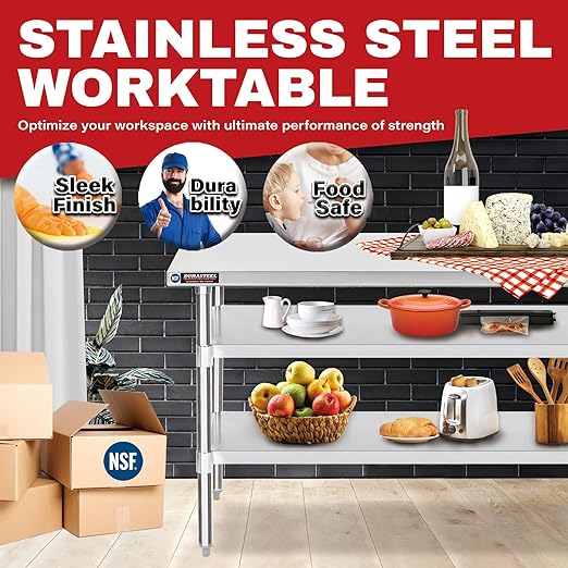 DuraSteel Food Prep Stainless Steel Table - Image 4