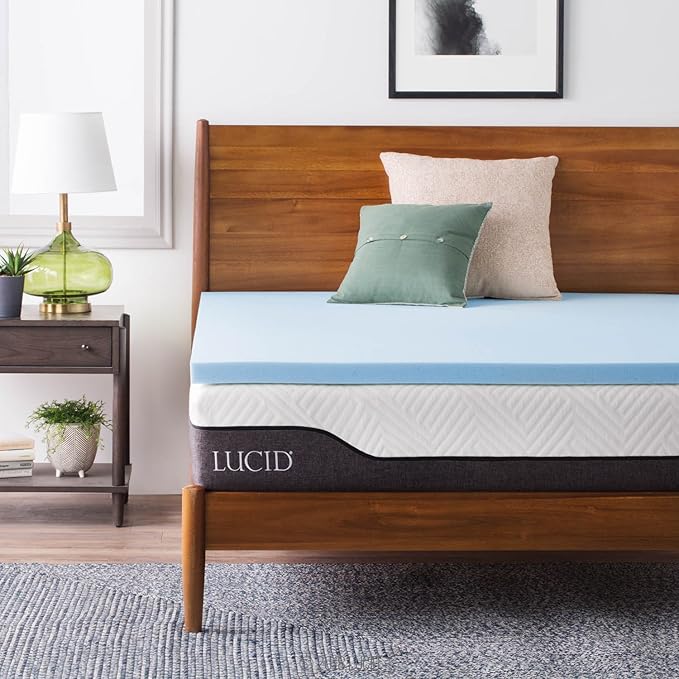 LUCID 2-Inch Ventilated Gel Infused Memory Foam Mattress Topper by Lucid
