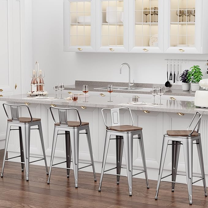 24 Inch Swivel Bar Stools Set of 4 - Image 7