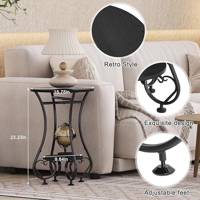 Side Table, Small Round End Table - Image 5
