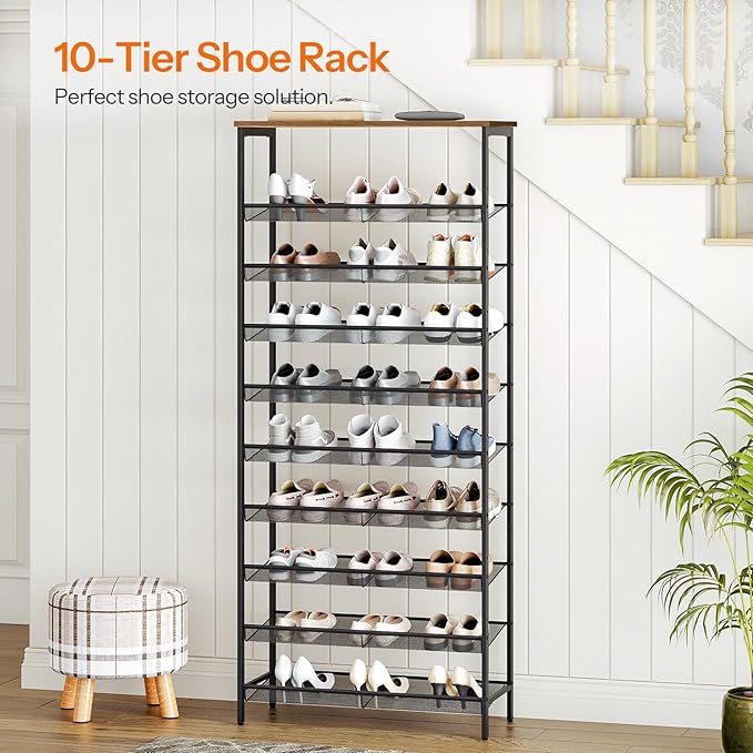 HOOBRO 10-Tier Shoe Rack, 29.5"L Shoe Shelf, Large Capacity Shoe Storage - Image 6