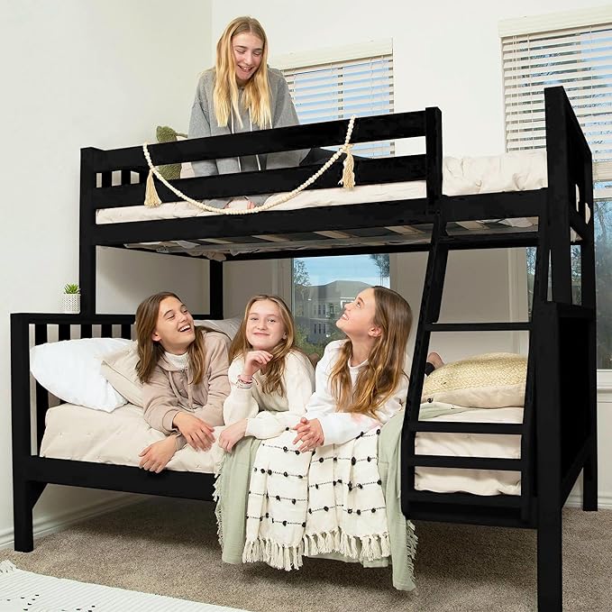 Max & Lily Bunk Bed, Scandinavian Modern Bunk Bed, Solid Wood Twin Over Full - Image 3