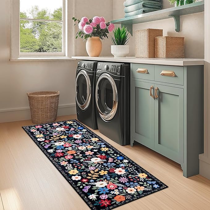 Runner Rug for Entryway: 2x10 Kitchen Rugs Non Slip Washable Ultra-Thin Soft - Image 4