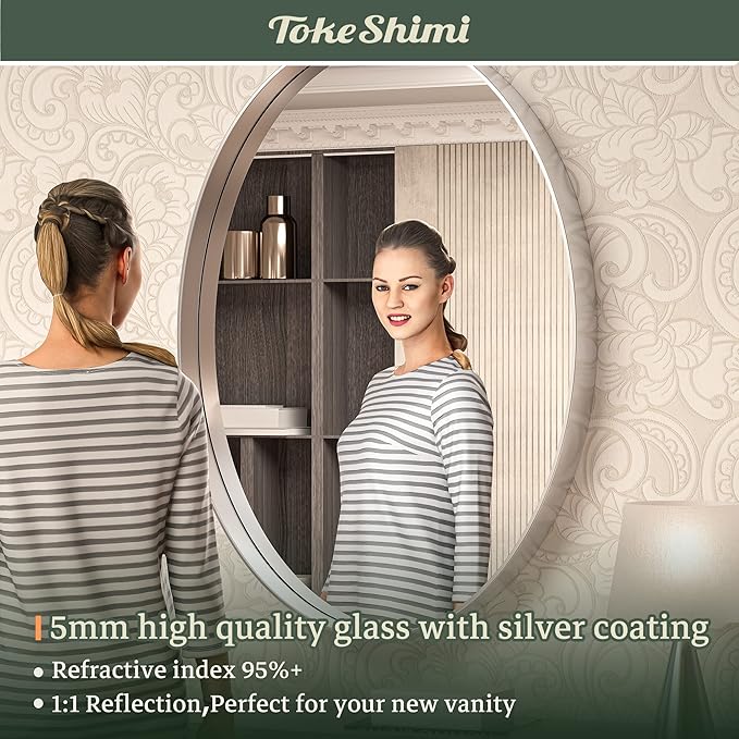 TokeShimi Oval Mirrors for Wall Decor 22x30 Inch - Image 9