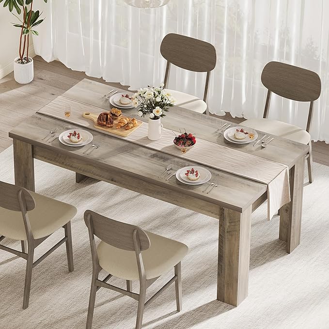Dining Table for 4-6, Rectangular Dining Room Dinner Table - Image 3