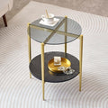 Round Glass End Table, Mid-Century Modern Design Sofa Table by LumFurn