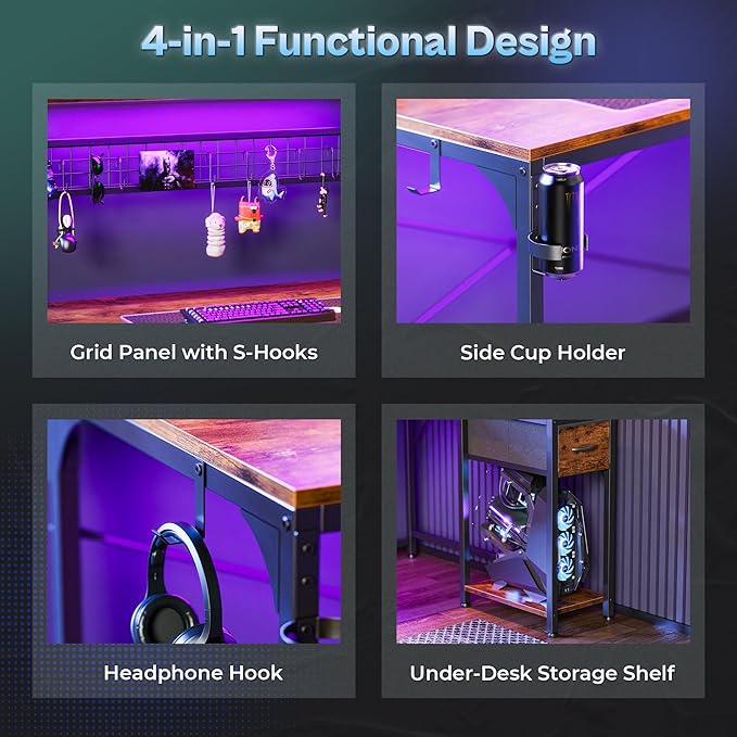 PRAISUN L Shaped Gaming Desk - Image 8