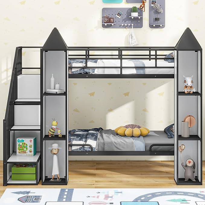 Twin Over Twin Castle-Shaped Bunk Bed - Image 3