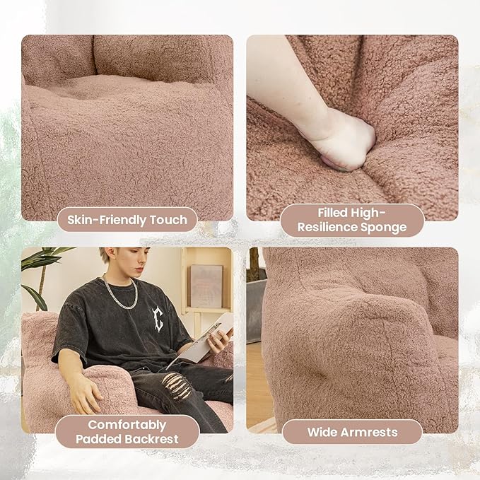 Bean Bag Chair with Filler, Bean Bag Sofa with Tufted Soft Stuffed Filling - Image 6