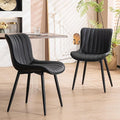 YOUNUOKE Black Dining Chairs Set of 2, Mid-Century Modern Faux Leather by YOUNUOKE