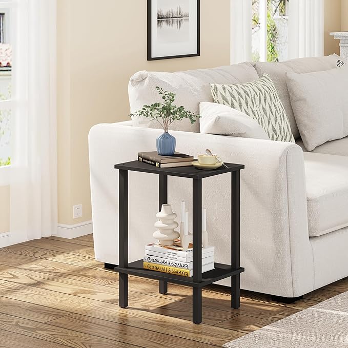TUTOTAK End Table, Side Table, Nightstand, 2-Tier Storage Shelf, Sofa Table - Image 2