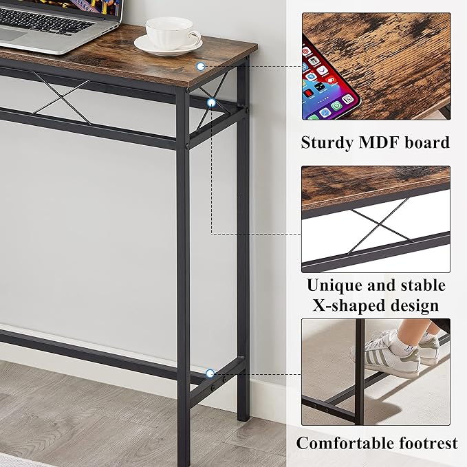 VECELO 39.4In Narrow Sofa/Console Table - Image 5