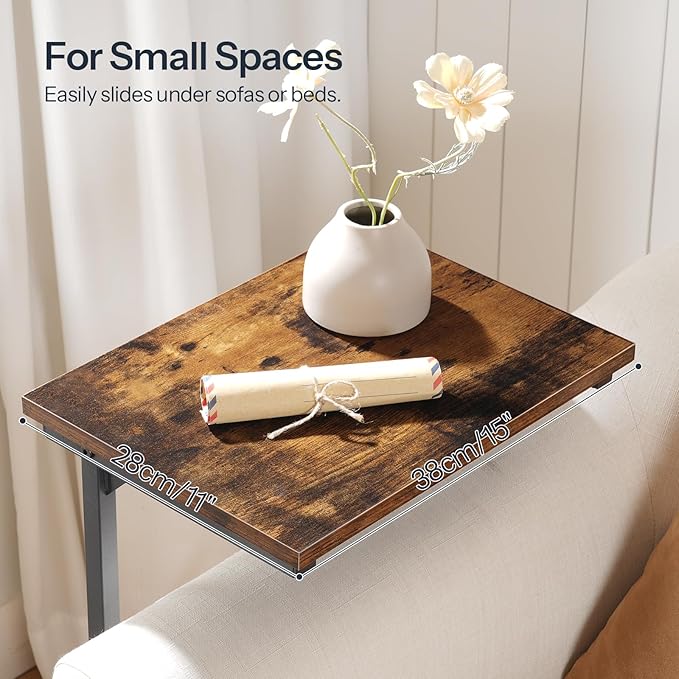 HOOBRO C Shaped End Table, Adjustable Height Side Table - Image 7