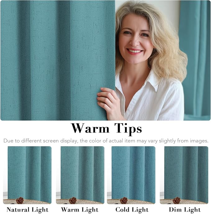 H.VERSAILTEX Linen Blackout Curtains 54 Inches Long 100% Absolutely Blackout - Image 5