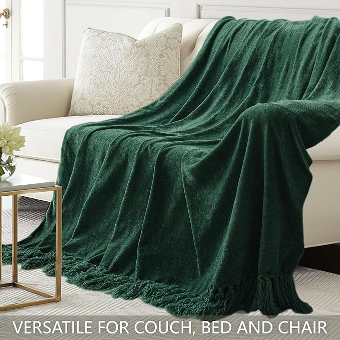 Chenille Throw Blanket for Couch 50"X 60", Soft Cozy Throws - Image 4