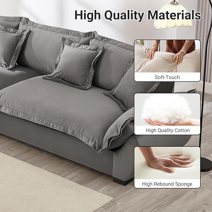 126 Inch Sailing Design Modular Sectional Cloud Sofa - Image 6
