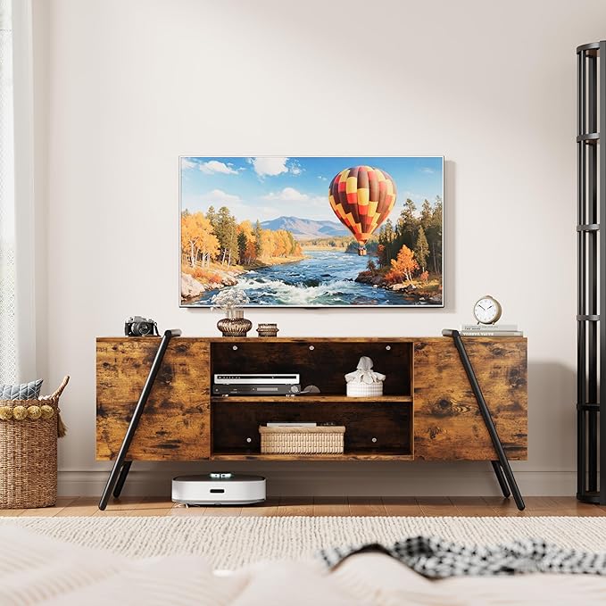 GAOMON TV Stand for 65 60 55 50 Inch TV, Industrial Media Console Table for - Image 3