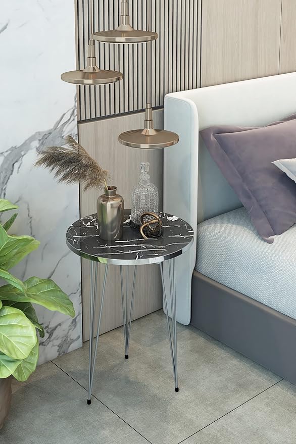 PAK HOME Set of 2 End Tables Round Wood Sofa Side Coffee Tables - Image 4