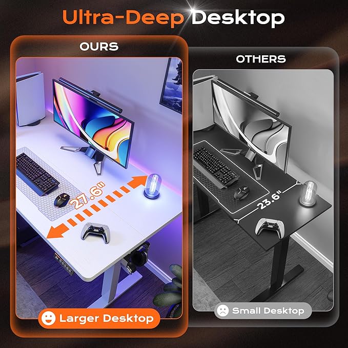 Huuger 48 x 28 Large Electric Standing Desk, Height Adjustable Desk, 27.6" Deep - Image 4