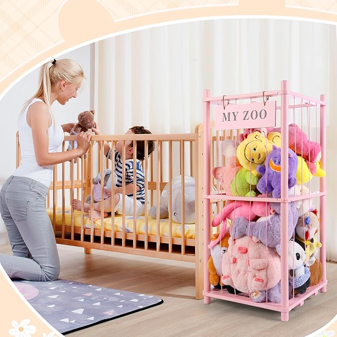 Stuffed Animal Storage Zoo, Wooden Stuffed Animal Organizer - Image 8