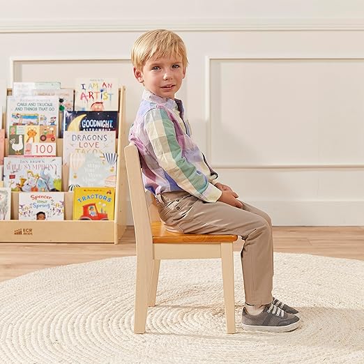 ECR4Kids Hideaway Table and Chair Set, Kids Furniture, Honey/Antique White - Image 12