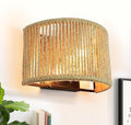 Rattan Wall Sconce Boho Wall Light Fixture Hand Woven Wall Mounted Lamp by Lzawvm