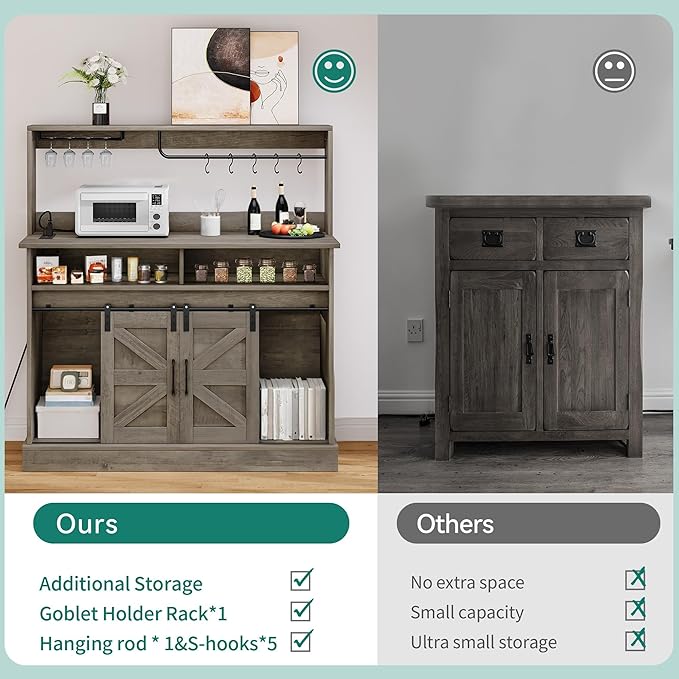 YITAHOME Buffet Cabinets with Storage, Farmhouse Sideboard Cabinets with - Image 7