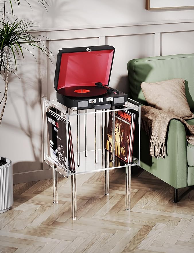 Acrylic Record Player Stand, - Image 2