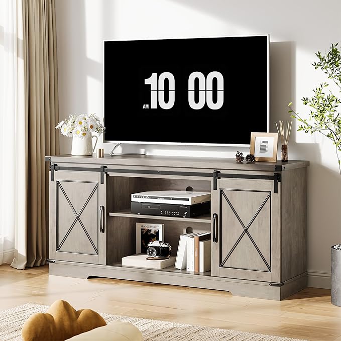 GarveeHome Farmhouse TV Stand for TV up to 65 Inches and Entertainment Center - Image 8