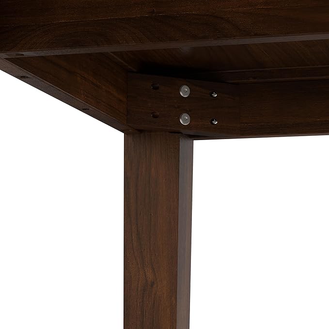 SIMPLIHOME Eastwood Square Dining Table, Solid Wood Walnut Veneer in Walnut - Image 7