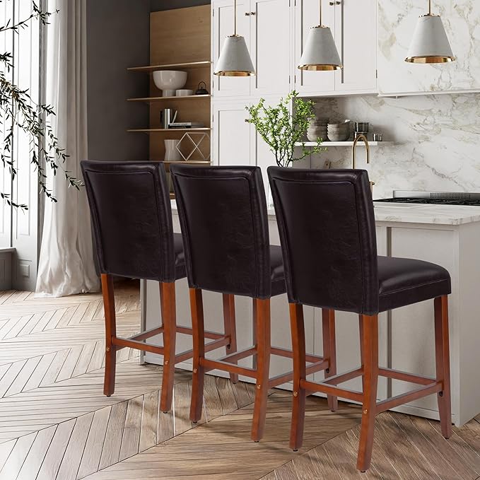 HomePop Home Decor | Classic Counter Height Bar Stools | 29 Inch Bar Stools | - Image 2