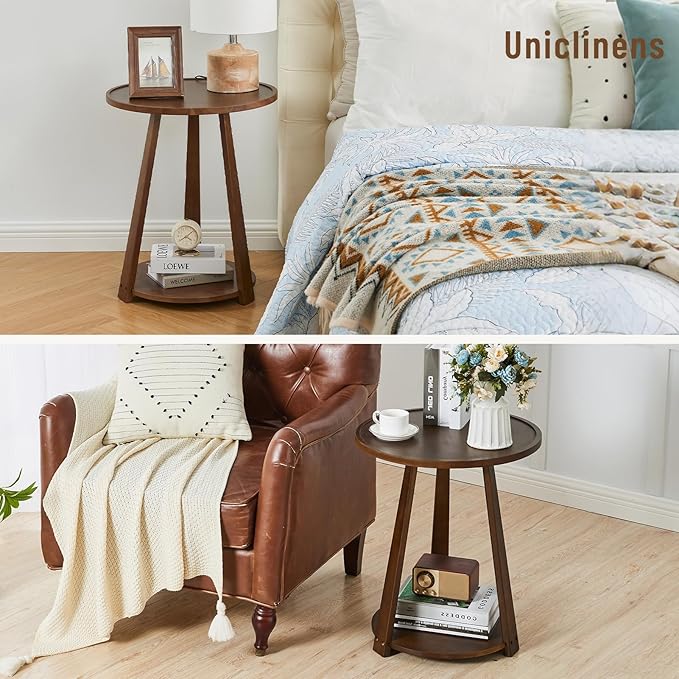 CozyDH Round End Table Living Room, Side Table - Image 5