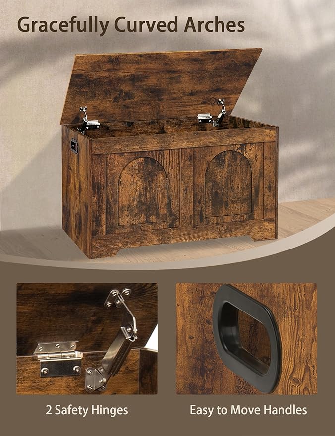DINZI LVJ Storage Chest, 31.5”Wooden Storage Box - Image 9
