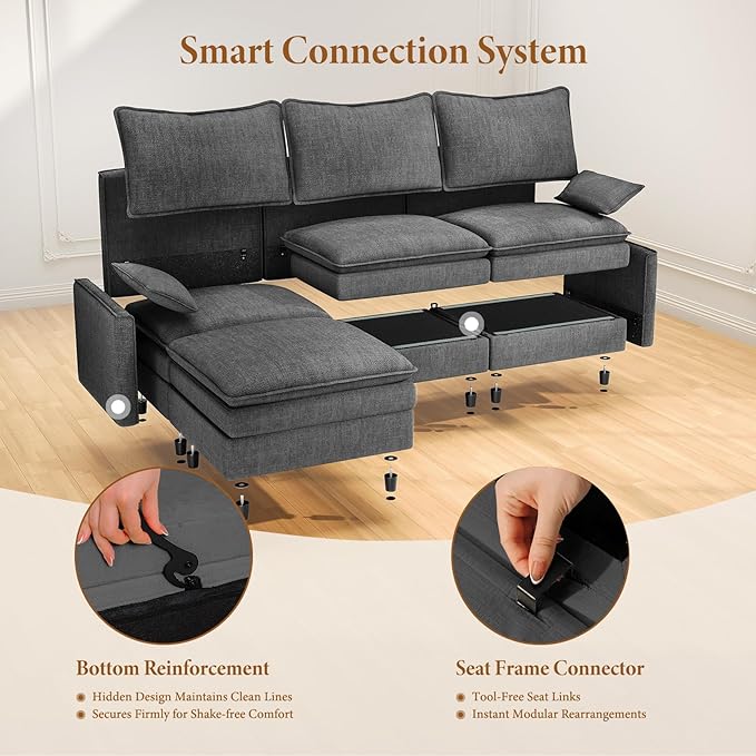 Vesgantti Large Modular Sectional Sofa, Big Comfy Cloud Couch - Image 5