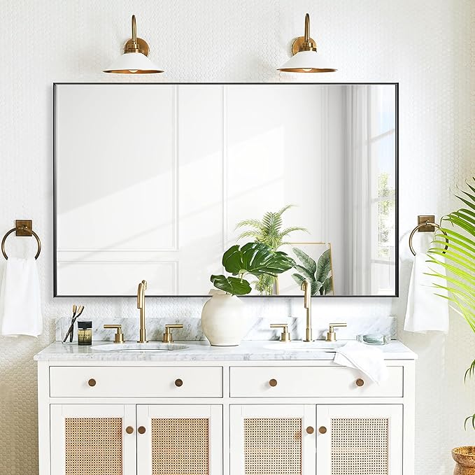 27x40 Inch Black Bathroom Mirror by Bonverre