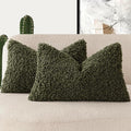 Foindtower Set of 2 Curly Teddy Wool Pillow Covers Decorative Boucle Textured by Foindtower