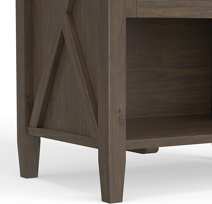 SIMPLIHOME Ela SOLID WOOD 24 Inch Wide Transitional Bedside Table in Smoky Brown - Image 9