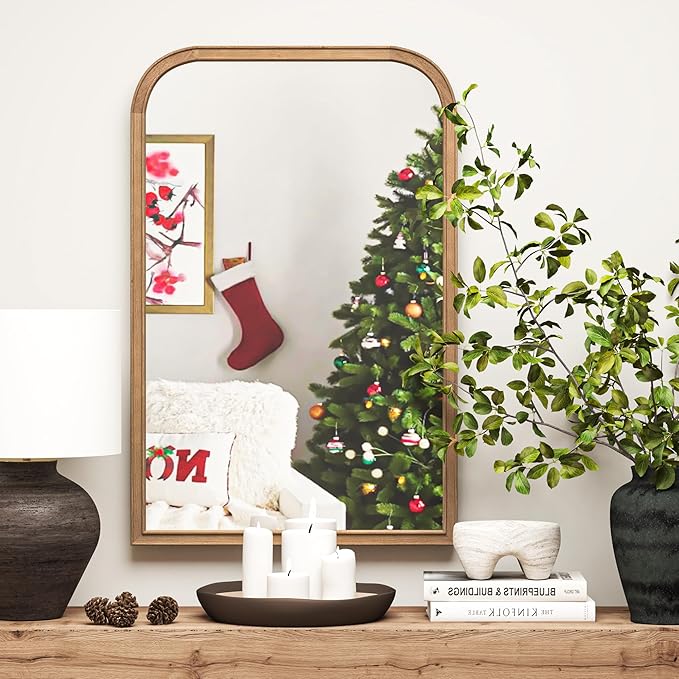 24"x36" Solid Wood Bathroom Mirror Tempered Glass - Image 7