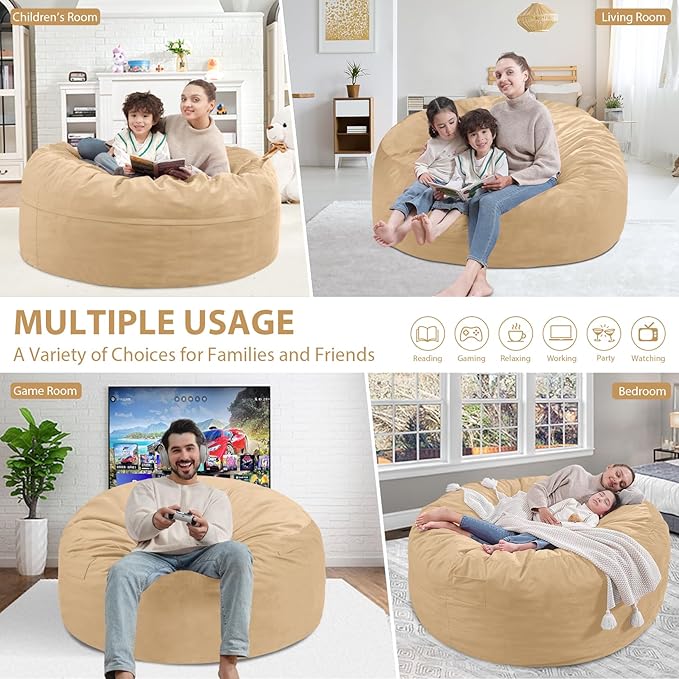 3FT Bean Bag Chair, Comfy Bean Bag Chairs - Image 4