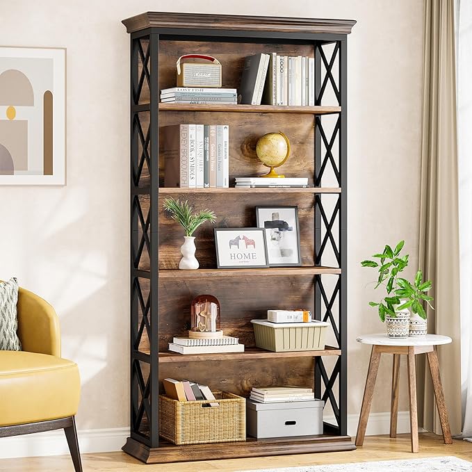 Tribesigns 6-Tier Bookcase, 71 Inches Industrial Bookshelves and Bookcases by Tribesigns