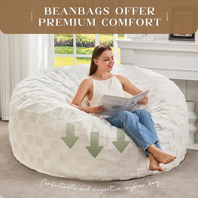 Hobestluk Bean Bag Chairs Beanbag Chair - Image 6