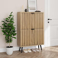 Smuxee Shoe Cabinet with 2 Flip Drawers, 23.6" Natural Hidden Shoe Storage by Smuxee