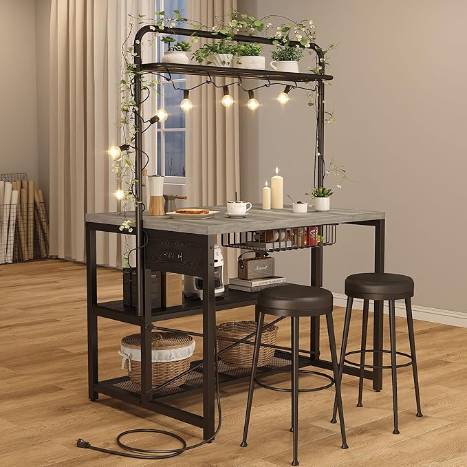 46" Large Kitchen Island Table Baker Rack - Image 5